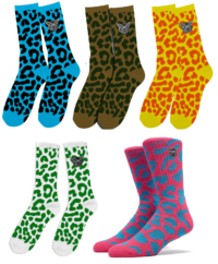 Pig Wheels Leopard Socks 1 PAIR